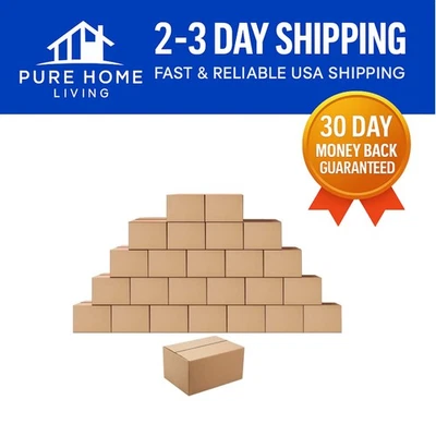 Pack of 25 Eco-Friendly Corrugated Shipping Boxes - 8x6x4 Inches - Sturdy Design - Image 1 of 4