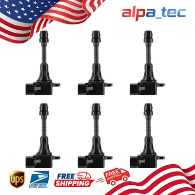 6 Ignition Coils For 2003-2008 Nissan 350Z & Infiniti FX35 G35 M35 3.5L Foto 1 de 4