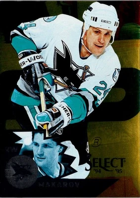 1994 Select Certified Gold Sergei Makarov #8 San Jose Sharks Hockey Card - Image 1 of 2