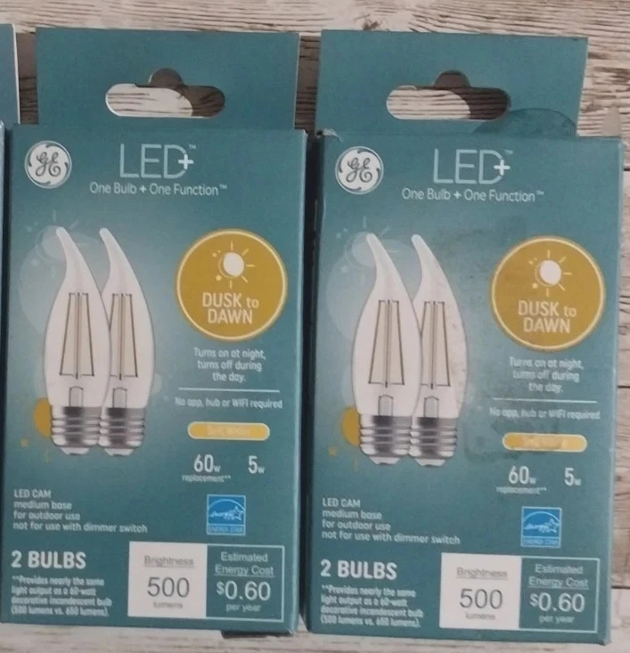 GE LED+ 60 Watt Eq Dusk to Dawn CA11 Soft White E26 Base Light Bulbs  (4-Bulbs)  - Image 1 of 4