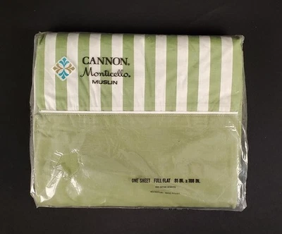 De Colección Cañón Verde Rayas COMPLETAMENTE DOBLE Hoja Plana Calidad Muselina EE. UU. - LEER Foto 1 de 4