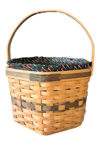 Longaberger 1997 Christmas Collection Snowflake Basket With Liner &  Protector Cover