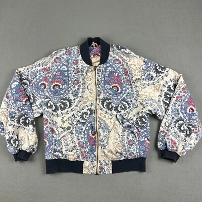 Free People Jacket Womens Small Printed Floral Jacquard Bomber Full Zip - Image 1 of 4
