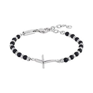 Bracciale Uomo BREIL CODE EXT TJ2989 Acciaio Inossidabile Onice Nero Croce
