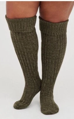 Torrid Women’s  Size 7-9 Olive Marled Knee High Socks NWT - Image 1 of 3