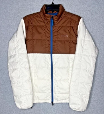 Chaqueta acolchada Stoic Coat Venture aislada para hombre pequeña blanca marrón cremallera completa Foto 1 de 4