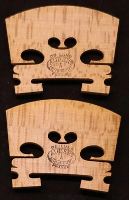 New Arrival! 2 pcs  AUBERT," DE LUXE" 41.5mm Violin bridge LOW HEART 4/4 #8 - Image 1 of 4