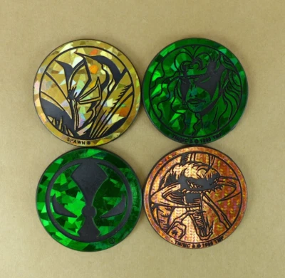 Lote de 4 SPAWN Kini Slammers Auténticos The World POG Federation Todd McFarlane Foto 1 de 2