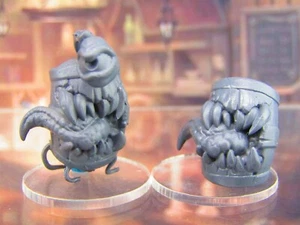 Mimic Barrel Loot Monsters Pair Mini Miniature Figure 3D Printed Model 28/32mm - Picture 1 of 6