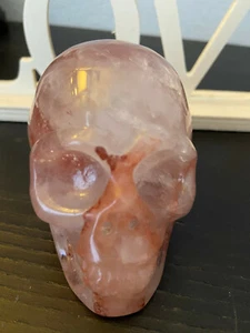 3.6" "So Impressive"~Super Realistic RED FIRE HEMATOID QUARTZ 3D SKULL O1360 - Picture 1 of 8