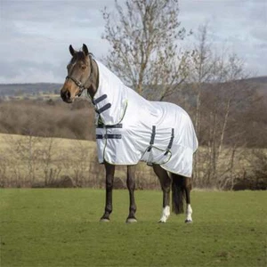 Asker Fly Combo Horse Rug | Lightweight | Reflective Fabric - White | Equestrian - Picture 1 of 2