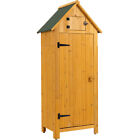 Outdoor Tool Storage Cabinet, Wooden Fir Garden Shed With Single Storage Doo