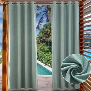 Cortinas impermeables exterior pérgola patio cortinas térmicas ojales oscuros W52 L84 - Imagen 1 de 41