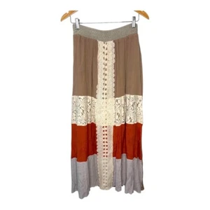 Anthropologie Ryu Maxirock Boho Spitzenbesatz Farbblockrock Damengröße Small - Bild 1 von 7