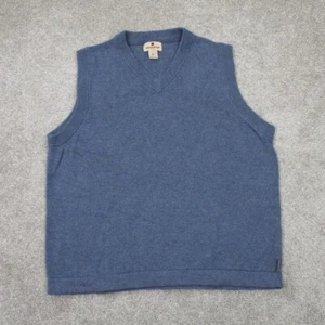 Woolrich Maglione Gilet Uomo Grande Blu Cotone/Lana di Agnello Scollo a V Pullover Morbido - Foto 1 di 13