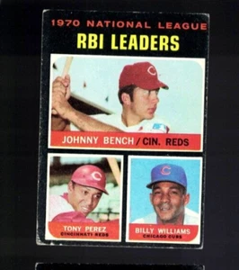 Tarjeta de béisbol 1971 Topps #64 Bench Perez Williams NL Rbi Leaders en muy buena condición - Imagen 1 de 2