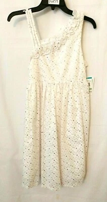 Bonnie Jean One Shoulder Party Dress 42143 Wht Eyelet Sparkle 14 or 16 #10984 - Image 1 of 4