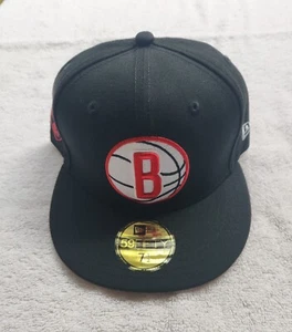 BROOKLYN NETS|New Era 59Fifty NBA Bred|Black/Red/White Colorway|Size 7 1/2 - Picture 1 of 4
