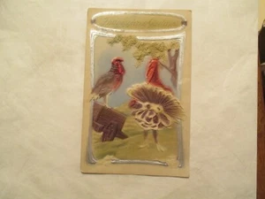 Postkarte Thanksgiving Grüße geprägte Truthähne - Bild 1 von 2