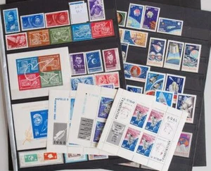 RUMANIA AÑOS 60 ESPACIO, XF montado o montado** Set + Colección de hojas, satélite, cohetes lunares - Imagen 1 de 4