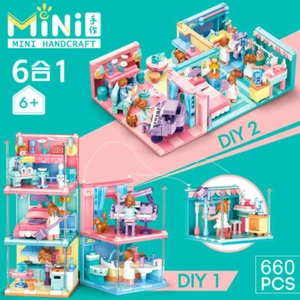 Sluban - Dollhouse - 6er Set - Kitchen,Bath,Wohn-Ankleide-Schlaf-Klavierzimmer - Picture 1 of 9