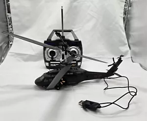 PROTOCOL BIG BLACK HAWK RC HELICOPTER FLYING GYRO 3 CHANNEL LED RARE Working - Bild 1 von 13