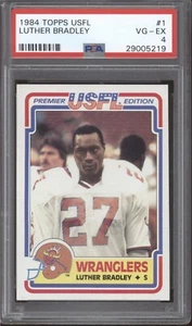 1984 Topps USFLFootball - Luther Bradley #1 - PSA 4 - Picture 1 of 2