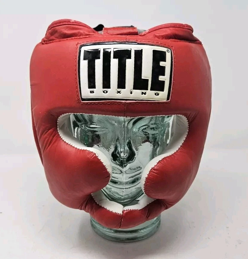 Title Boxing Full Face Headgear Red Size Large Training Sparring Excellent  - Image 1 of 4