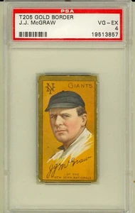 1911 T205 Gold Border John McGraw New York Giants HOF Honest Long Cut PSA 4 - Picture 1 of 2