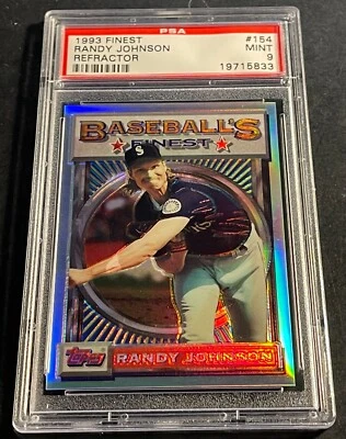 1993 RANDY JOHNSON TOPPS FINEST REFRACTOR #154 PSA 9 CENTERED MARINERS (633) - Image 1 of 3