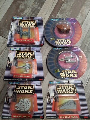 1996 Galoob Micro Machines Star Wars  New on Card Xwing Falcon Tie Ywing Jawa  - Image 1 of 4