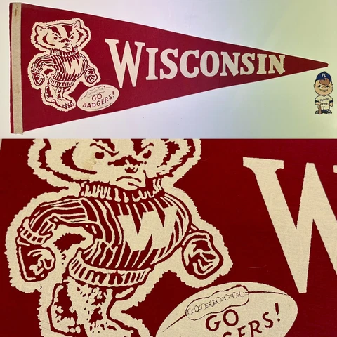 Vintage Wisconsin Badgers Madison University Pennant 12x28.75 Big Ten Football Cover