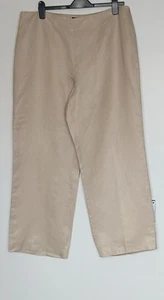 Jaeger Beige Natural Silk & Linen Wide Leg Trousers Size 18 - Picture 1 of 5