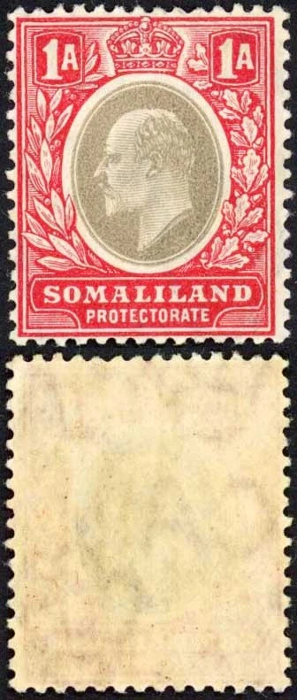 Somaliland SG46 1d Gris-negro y rojo Wmk Mult CA M/M Cat 29 libras Foto 1 de 1