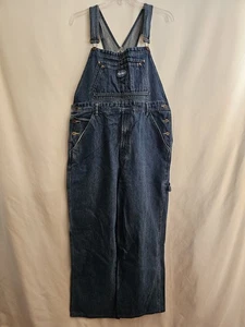 Paco Vintage Overalls Mens Large Blue Denim Carpenter Bib Overalls 90s - Picture 1 of 9