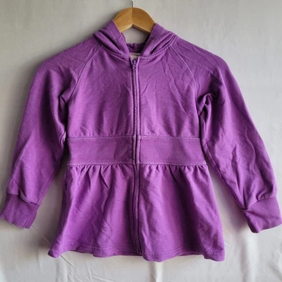 Gymboree Zip Jacket Girls Medium (7-8) Purple Hooded Swing Hem - Image 1 of 4