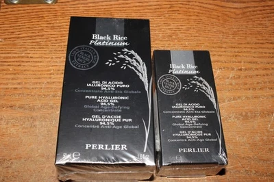Gel de ácido hialurónico puro platino arroz negro Perlier 94,5 % 1,6 oz + 0,5 oz sellado Foto 1 de 4