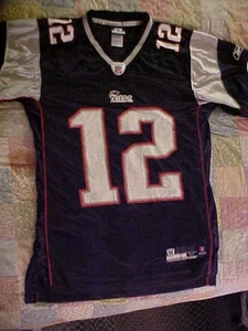 NFL Authentic Reebok Tom Brady New England Patriots Game Jersey - Blue Medium - Picture 1 of 5
