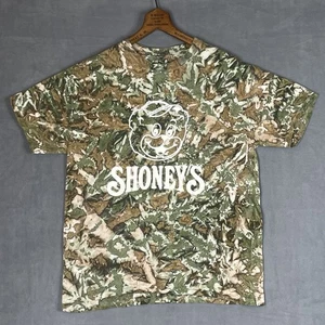 Shoney's Hillsville VA Big On The Bear T Shirt Camo No Size Tag Large Retro - Picture 1 of 5