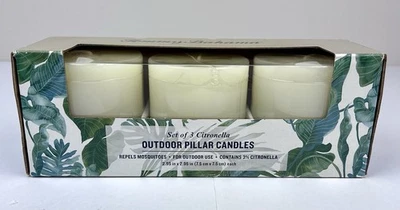 Tommy Bahama Outdoor Citronella Mosquitoes Tropical Lime Pillar Candles - Image 1 of 4