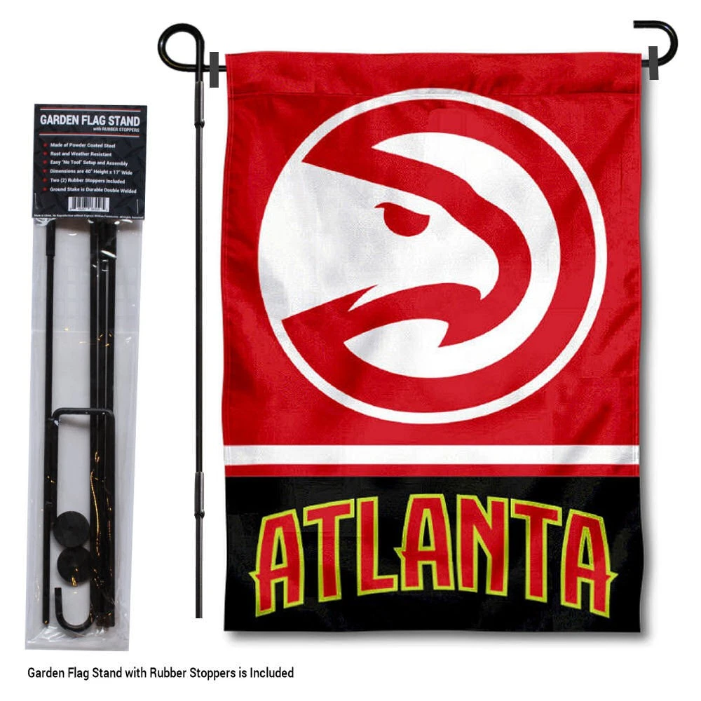 WinCraft Atlanta Hawks Gartenflagge – Doppelseitig, Schwarz, Offiziell Lizenziert
