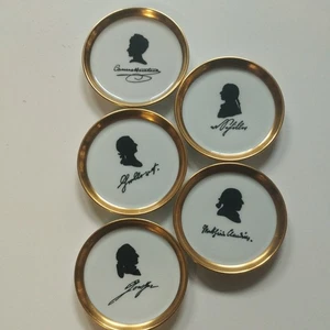 5 x Fürstenberg Untersetzer Schiller Mit Goldrand - Bild 1 von 7