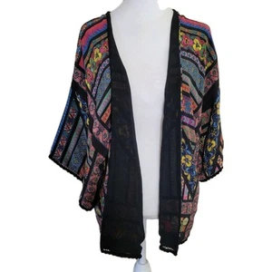 Abrigo abierto para mujer Etro estampado floral kimono chaqueta de seda Kesa Milano Italia OS - Imagen 1 de 17