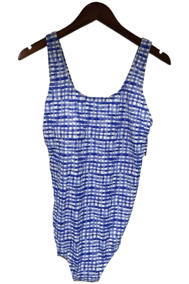 L.L.Bean Women's Bean Sport Swimwear Scoopneck Tanksuit Print Blue - Image 1 of 1
