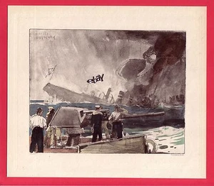 l'Amphion saute sur une mine du Konigin-Luise gravure1920 Fouqueray /B2GMA99 - Imagen 1 de 1