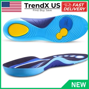 Insoles Men Women WORK Massaging Gel Full Shoe Insole Flat Feet (1 pair) - Picture 1 of 12