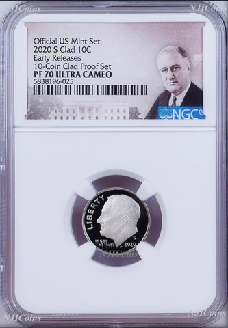 2020 S Proof 10C Clad Roosevelt Dime 10-coin-set Version NGC PF70 ULTRA CAMEO ER Cover
