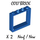 Lego 60594 - 2x Fenêtre / Window 1x4x3 - Bleu / Blue - NEUF