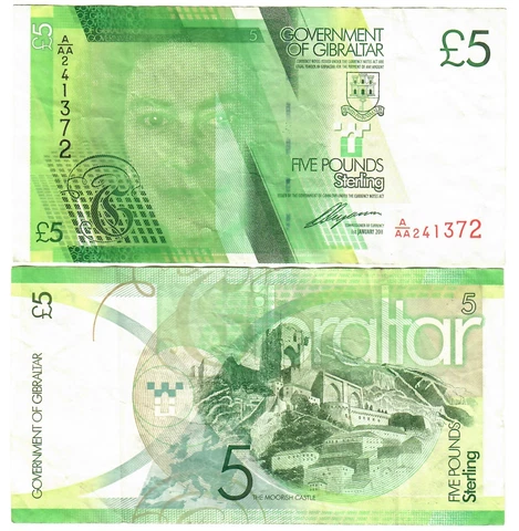 Gibraltar 5 Pounds 2011 VF "Tirathdas" Cover
