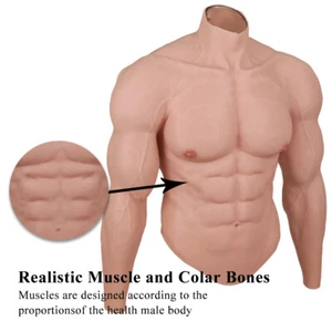 Silicone Muscle Suit Fake Belly Body For Cosplayers Crossdresser Chest Muscles - Bild 1 von 22